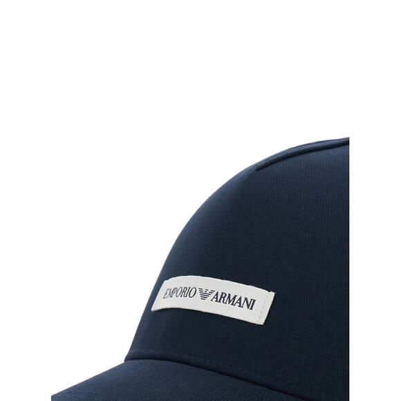 Emporio Armani Men Blue Baseball Cap With Logo Patch On The Front In Cotton Man